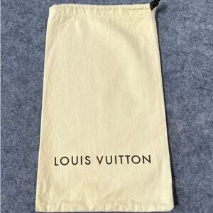 Louis Vuitton Tan Black Logo Dust Bag Shoe Storage Drawstring Travel 15"x9"